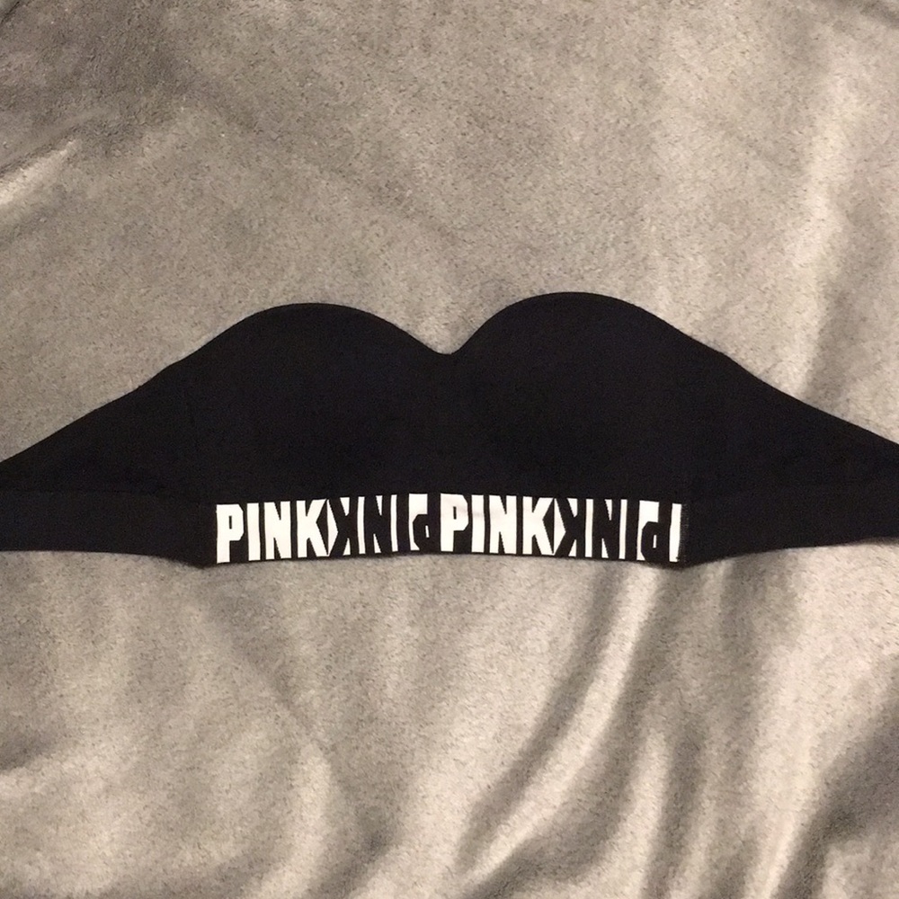 VS PINK Black Strapless Bra